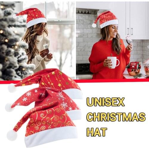 3PC Christmas Hat Santa Hat, Xmas Holiday Hat for Adults, Unisex Comfort Cap Fashion Decorations Gift Unisex Cap 2020