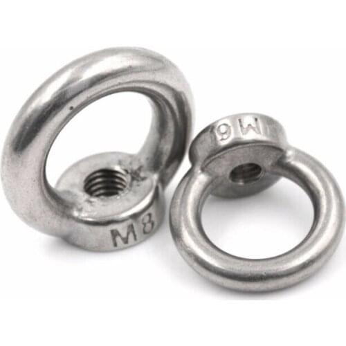 304 Stainless Steel M5 / M6 / M8 / M10 / M12 Lifting Eye Bolts Nuts Eyebolts