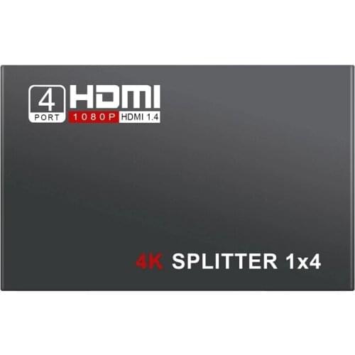 HD HDMI 1 x 4 Splitter Amplifier 1 In 4 Out HDMI 1.4 Converter 4K 1080P 4 Port Hub 3D EU US Plug For Xbox PS3 HDTV DVD