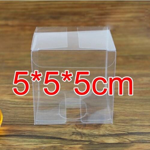 5*5*5cm PVC square transparent/frosted plastic candy Gift boxes packing souvenir box Wedding Party Supply 50 Pieces/lot