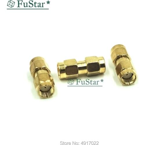 2pcc SMA Male to RP male female pin RF Coax Adapter Straight goldplated NEW SMA Male Hole to SMA Male Hole SMA-JJ Brass Hot