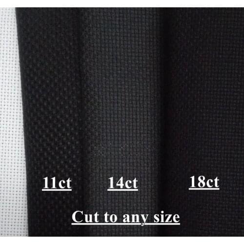 Aida 18ct 14ct 11ct black color cross stitch fabric canvas DIY hand sew craft handmade stitches embroidery