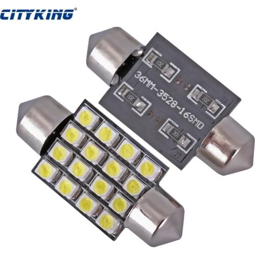 Free shipping 10pcs festoon 16smd 1210 3528 led 31mm 36mm,39mm,41mm LED Festoon light led Dome Light Lamp Bulbs White 12V
