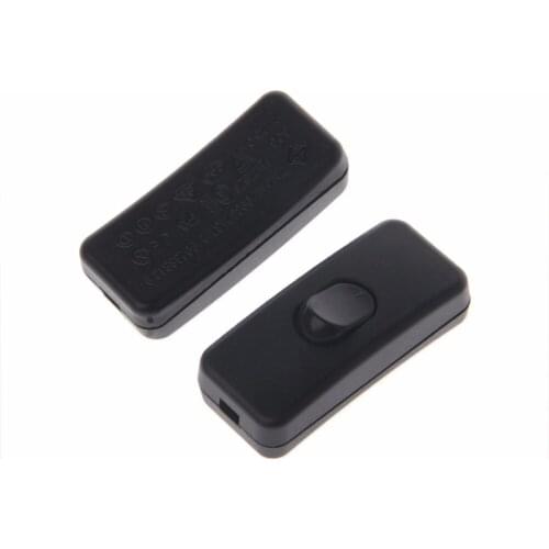 BGEKTOTH 5 Pcs AC 250V/125V 2A Push Button Switch Plastic ON/OFF Button In Line Cord Switch #1A60326