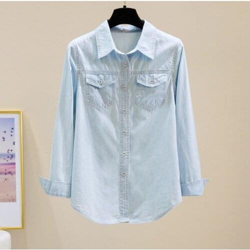 Blouse Women Shirt Denim Shirt Womens Spring Autumn Shirt Long Sleeve Top plus Size Blusas Ropa De Mujer