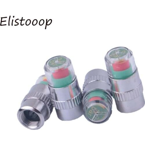 Elistooop 4PCS/lot 2.0 Bar 30 PSI Auto Car Tire Pressure Monitor Valve Stem Caps Sensor Indicator Alert Diagnostic Tools Kits