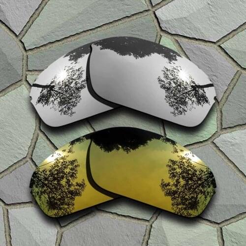 Chrome Titanium&Yellow Golden Sunglasses Polarized Replacement Lenses for Oakley Half Wire 2.0