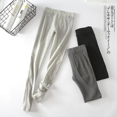 21 new style brushed cotton fashion pants women Korean version of cotton high elastic slim slimming leggings