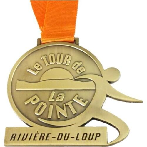 Manufacturer custom metal medal hot sale sports running medal with ribbon