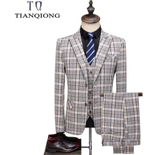 TIAN QIONG Orange Matcha Green Man Wedding Suit Latest Coat Pant Design Party Prom Men Suit with Pants 3Pcs Casacos Homens