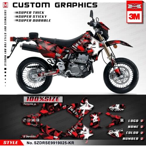 KUNGFU GRAPHICS Enduro Race Sticker Kit Custom Decal for DRZ400SM DRZ 400 SM DRZ400E KLX 400 1999-2019 (Style no. SZDRSE9919025)