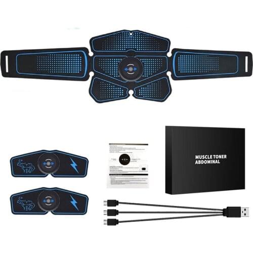 New Rechargeable Abs Stimulator Muscle Toner EMS Abdominal Muscle Trainer Electrostimulation Fitness Massager Fitness Equipment