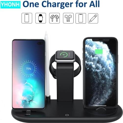 New Products 7 in 1 Wireless Charging Dock Stand Station Mobile Phone 10W Wirelesse Charger with Free Quick Charge Power Adapter