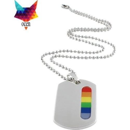6pcs/lot NEW Rainbow Gay Pride Victory Stainless Steel/ Lesbian Gay Pride LGBT Fancy NICE Quality/ shetown NECKLACE Pendants