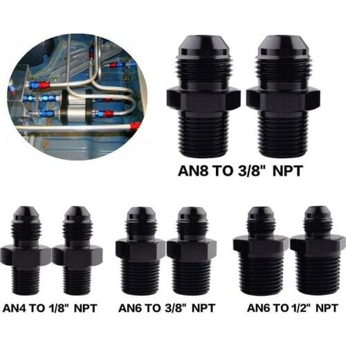 AN4 AN6 AN8 AN10 AN12 To NPT Straight Fuel Hose Adapter Pipe Thread Fitting Aluminum Alloy Tubing Joint