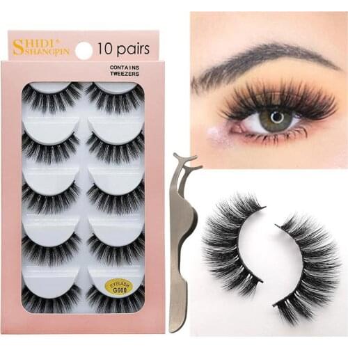 10Pairs/Pack 3D Mink False Eyelashes Thick Natural Dynamic Volume Long Extension Eyelash Makeup Beauty Tools Included Tweezer