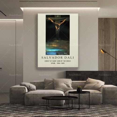Salvador Dali - Christ of St. John - Exhibition Poster Art Print Reproduction - Vintage Wall Art - Surrealism, Cubism Art