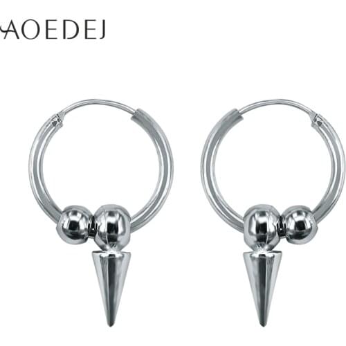 AOEDEJ Spike Earring Punk Small Hoop Earrings For Men Hoop Punk Earrings Circle Earrings Jewellery Orecchini Cerchio Piccoli