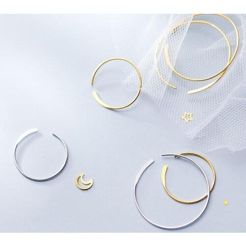 Colusiwei Genuine 925 Sterling Silver Big Hoop Earrings for Women Minimalist Simple Ear Hoops Fashion Silver Jewelry 2020 NEW