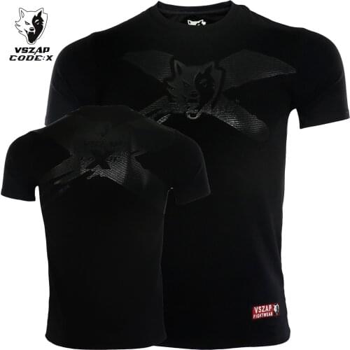 VSZAP MMA Sports Jersey Muay Thai Fitness Elasticity Tights Gym Tee Shirt Fighting Clothes Fighting T Shirt Men Homme S-3XL