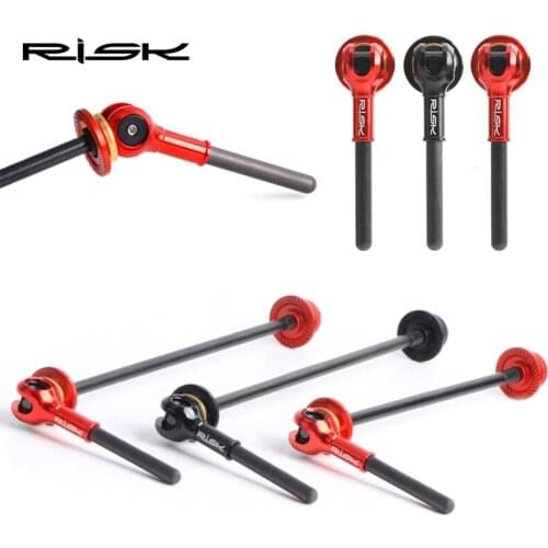 RISK Titanium Bicycle QR Skewer lever MTB Road Bike Wheel Hub Skewer Ultralight Ti-Axis Carbon Fiber-Handle Quick Release Skewer