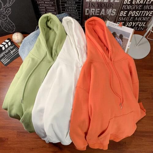 Oversize Korean Mens Hoodies 12 Colors Autumn Thin Hooded Sweatshirts Solid Color Men Casual Pullovers Hoodies 2020 Male