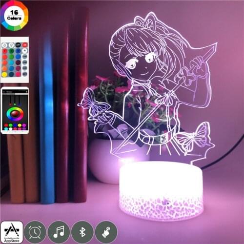 USB Nightlight Kids Colors Change 3D Night Light Demon Slayer Tsuyuri Kanawo Desk Lamp Anime Home Decor APP Control Fans Gift