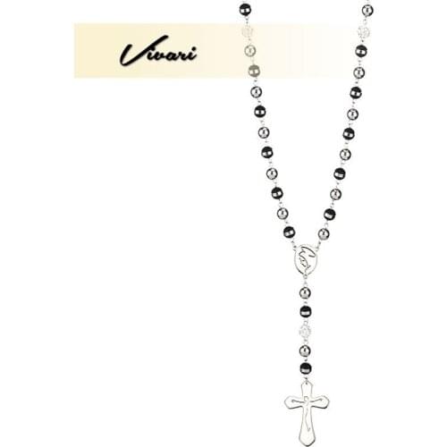 Vivari Womens Fashion Stainless Steel Bead Chain Pendant Necklace Popular Jewelry