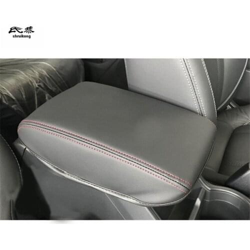 Free shipping high quality 1pc for 2019 SUBARU Forester PU leather armrest box protection cover car accessories
