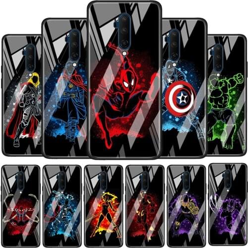 Marvel Art Superhero Tempered Glass Cover For OnePlus Z 7 8 9 7T 8T 9R Nord 5G Pro Silicone Phone Case Coque