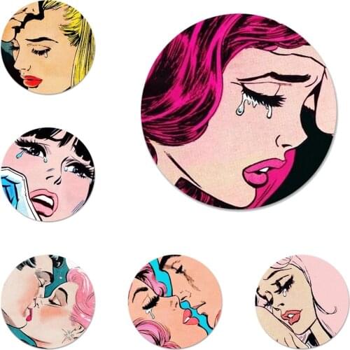 58mm pop art comic Pattern Icons Pins Badge Decoration Brooches Metal Badges For Backpack Decoration