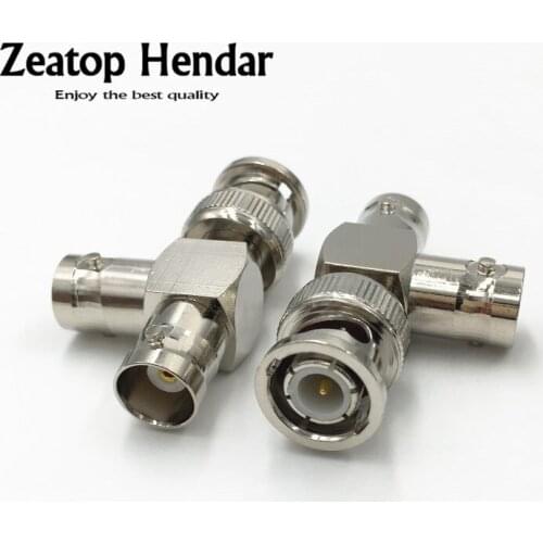10Pcs Brass BNC 1 Male Plug to 2 BNC Female Jack Coaxial Adapter T Shape 3 Head Way Coax Connector for CCTV Camera