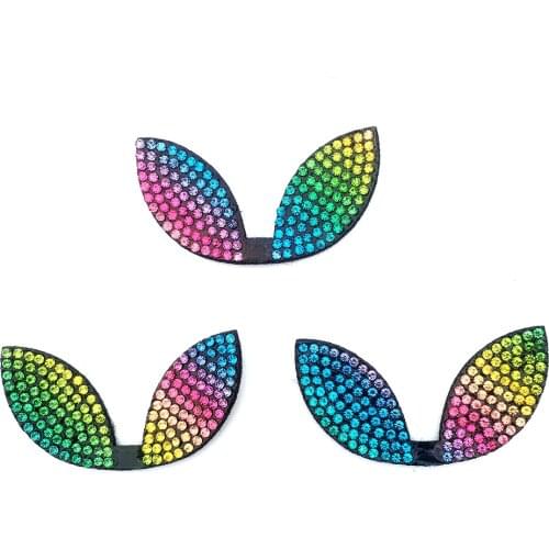 10pcs/Packed with Diamonds Color Hot Diamonds Color Spray Ear Cloth Stickers Hairpins Hair Bands Cute Cartoon DIY Accessories