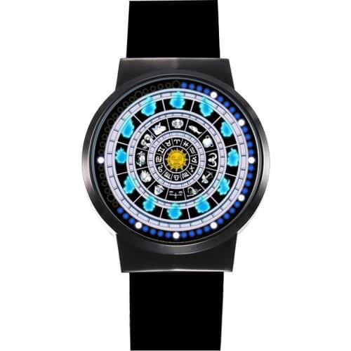 12 zodiac Super hero anime watch LED Touch screen luminous creative custom students Boy Cartoon Children Watches