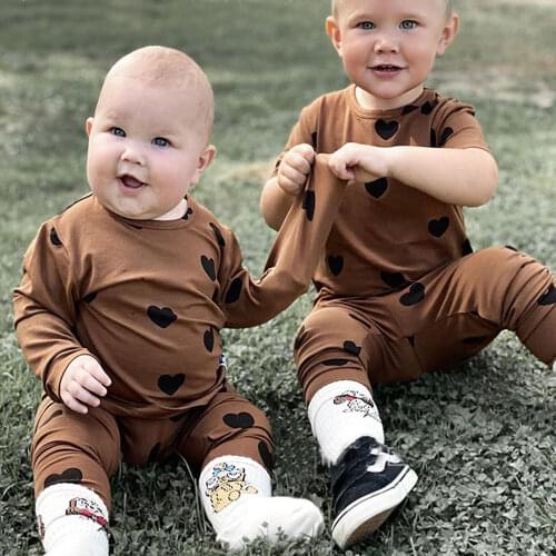 2021 baby pajamas toddler clothing sets for girls full sleeve kids sleepwear XXX boys and girls autumn winter clothes sets