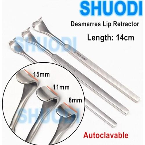 3 pcs Dental Implant Desmarres Lip Retractor Cheek Retractor Mouth Opener Autoclavablen Dental Orthodontic Instrument