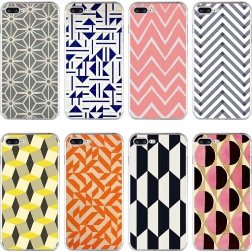 44H Marine chevron zigag pattern dark blue on white on Soft TPU Silicone Cover Case For Apple iPhone 6 6s 7 8 plus Case