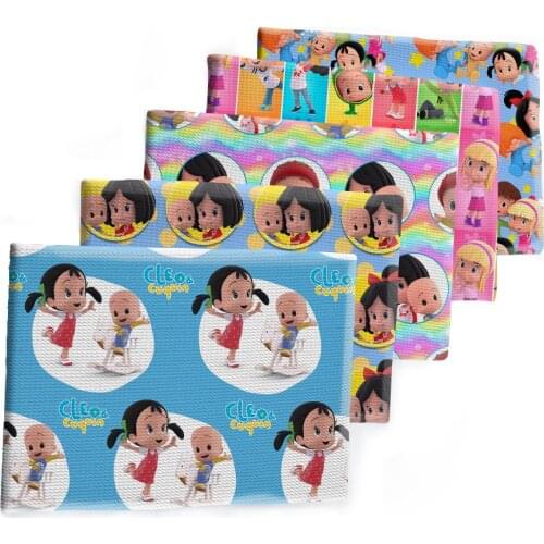 50*145cm Cartoon cleo y cuquin Bullet Textured Liverpool Patchwork Tissue Kids home textile