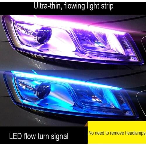 1 Piece of Car Light Bar Ultra-thin LED Daytime Running Light Hose LED Light Bar Colorful Water Guide Light Car Accessories