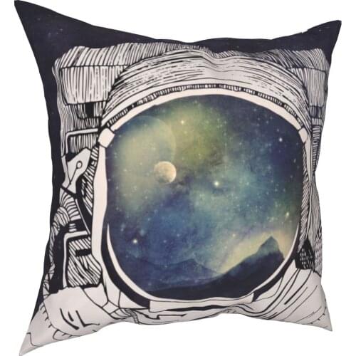 Dreaming Of Space Pillowcase Printing Polyester Cushion Cover Decorations Astronaut Pillow Case Cover Home Zippered 40*40cm