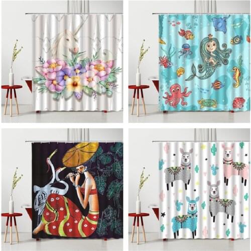 Childrens curtains Printed Curtains In Rooms And Halls Kitchen Curtains Curtain fabric Take A Bath Waterproof Polyester Fabric