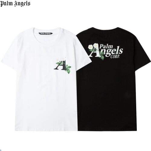 Palm Angels Logo letters print Unisex short sleeve t-shirt Lovers models Fashion Casual Short sleeve t-shirt Men Women T-Shirt