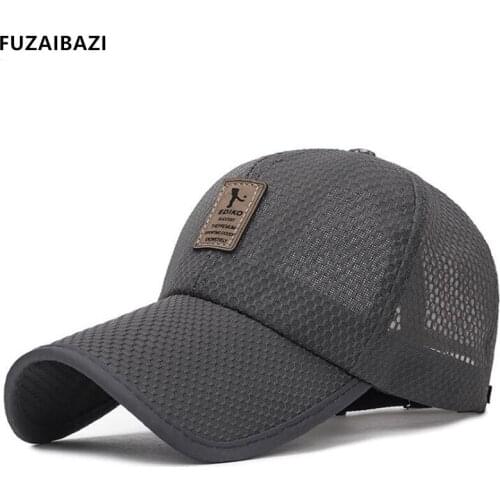 FUZAIBAZI Summer Fashion Mesh Breathable Baseball Cap Mens Womens Adjustable Size Outdoor Shading Sports Brands Snapback Hat