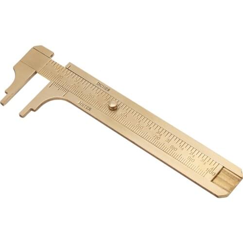 Measuring Ruler Gauge Vernier Double Slidng Measure Tool Durable High Precision 100mm Caliper Brass Rulers