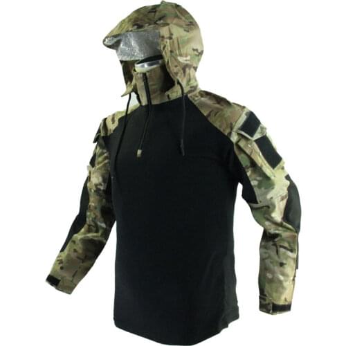 ALL Terrain Camouflage Tactical T-Shirt GEN3 Modified Battle Jacket Ykk Hood Removable 9 Color Long and Short Sleeve