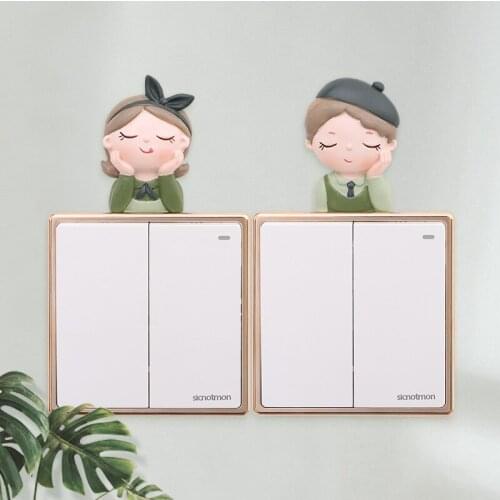 Creative Wall Socket Decoration Accessories Home Decor 3D Original Romantic Couple Switch Sticker Wall Stickers For Kids Rooms