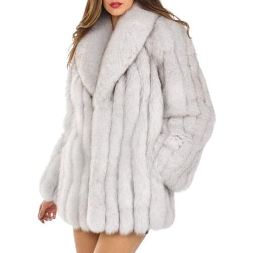 Women Jacket Outerwear Winter Cotton New Large Sizes Velvet Faux Fur Luxury Elegance Coat Long Female Loose Thicken Warm