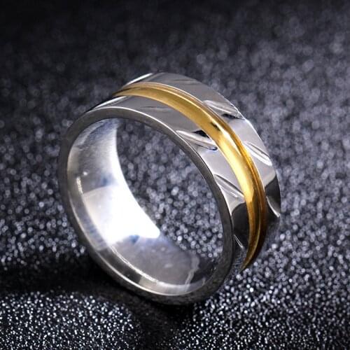 MOREDEAR Fashion 8mm Irregular Surface Gold Ring For Men And Women