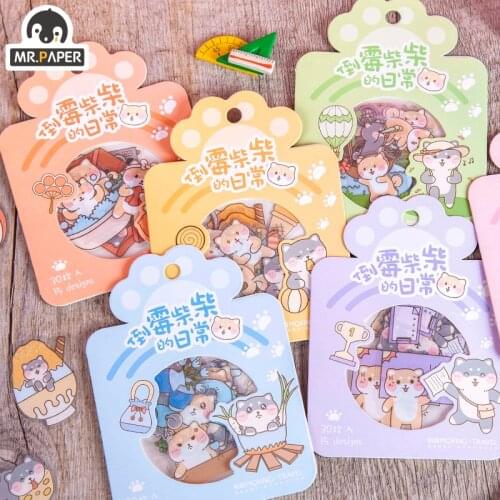 Mr.Paper 6 Kinds Of Daily Series Of Unlucky Design PET Material Cute Cartoon Style Mini Sticker Decoration DIY Pocket Sticker