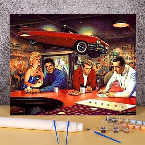 Elvis Presley DIY Painting By Numbers Package Oil Paints 50*70 Oil Painting New Design For Adults Wholesale For Handicraft